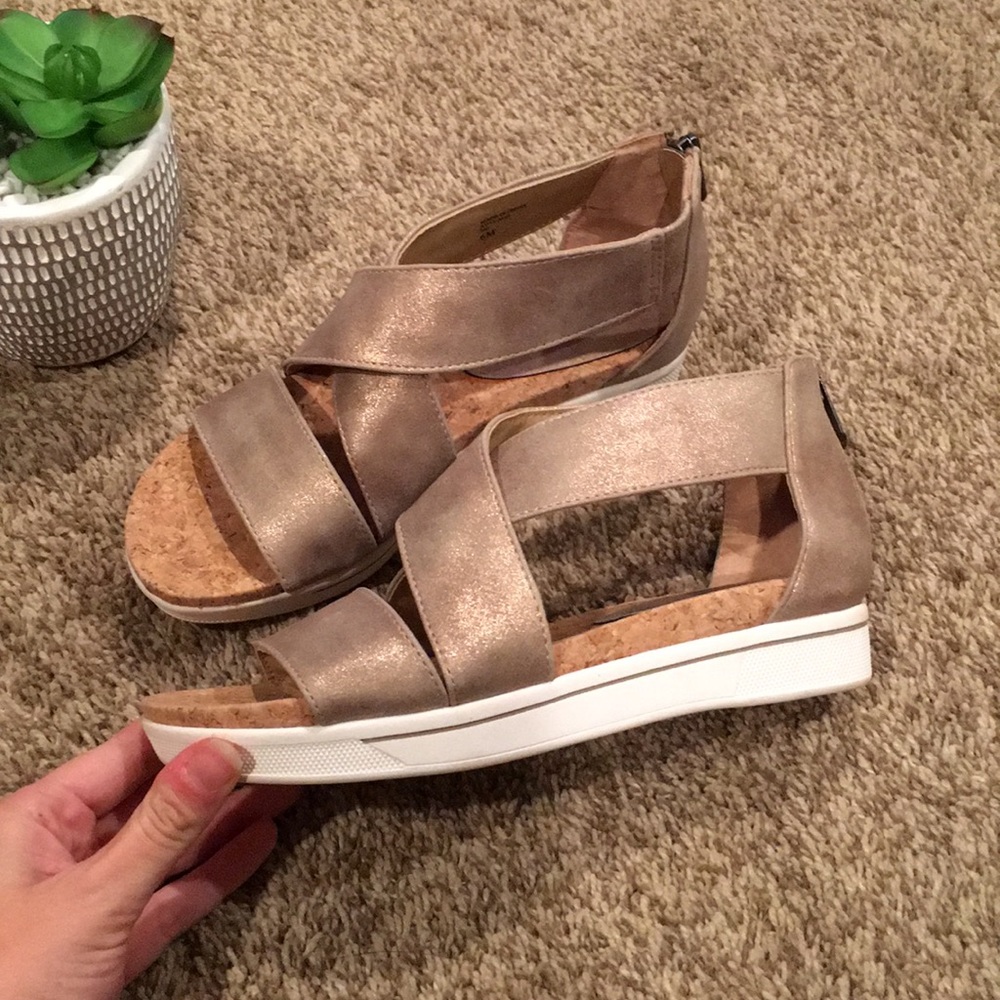 Adrienne Vittadini Strappy Wedge Sandals - Picture 2 of 5